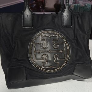 Tory Burch Black Tote with Logo Accent
